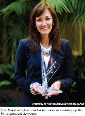 Lisa Doyle was honored for her work in standing up the VA Acquisition Academy. Picture courtesy of the Chief Learning Officer Magazine.