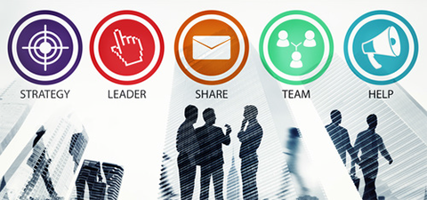 Icons - Strategy, Leader, Share, Team, Help